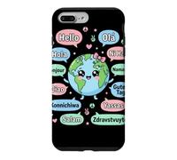 Hello in Different Languages Cute Kawaii Earth Planet Case for iPhone 7 Plus/8 Plus