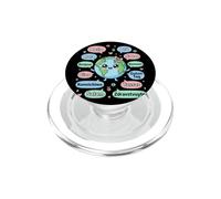Hello in Different Languages Cute Kawaii Earth Planet PopSockets PopGrip for MagSafe