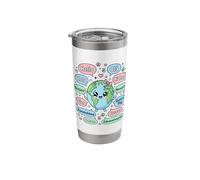 Hello in Different Languages Cute Kawaii Earth Planet Stainless Steel Insulated Tumbler