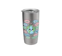 Hello in Different Languages Cute Kawaii Earth Planet Stainless Steel Insulated Tumbler