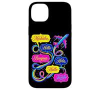 Hello in Different Languages World Travel Airplane Polyglot Case for iPhone 14 Plus