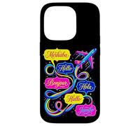 Hello in Different Languages World Travel Airplane Polyglot Case for iPhone 14 Pro