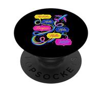 Hello in Different Languages World Travel Airplane Polyglot PopSockets Adhesive PopGrip