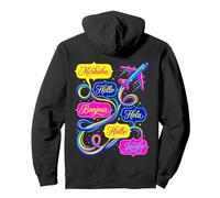 Hello in Different Languages World Travel Airplane Polyglot Pullover Hoodie