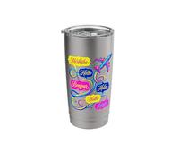 Hello in Different Languages World Travel Airplane Polyglot Stainless Steel Insulated Tumbler