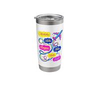 Hello in Different Languages World Travel Airplane Polyglot Stainless Steel Insulated Tumbler