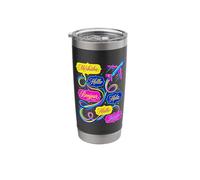 Hello in Different Languages World Travel Airplane Polyglot Stainless Steel Insulated Tumbler