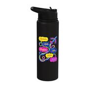 Hello in Different Languages World Travel Airplane Polyglot Stainless Steel Insulated Water Bottle