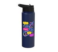 Hello in Different Languages World Travel Airplane Polyglot Stainless Steel Insulated Water Bottle