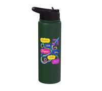 Hello in Different Languages World Travel Airplane Polyglot Stainless Steel Insulated Water Bottle