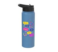 Hello in Different Languages World Travel Airplane Polyglot Stainless Steel Insulated Water Bottle