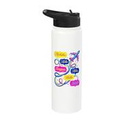 Hello in Different Languages World Travel Airplane Polyglot Stainless Steel Insulated Water Bottle