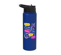 Hello in Different Languages World Travel Airplane Polyglot Stainless Steel Insulated Water Bottle