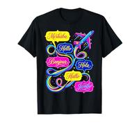 Hello in Different Languages World Travel Airplane Polyglot T-Shirt