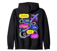 Hello in Different Languages World Travel Airplane Polyglot Zip Hoodie