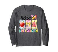 Hello Kindergarten Apple Pencil Backpack Long Sleeve T-Shirt