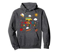 Hello Kindergarten Boys School Adventure Cheerful Learning Pullover Hoodie, Adult Unisex, Dark Heather Grey, XXL