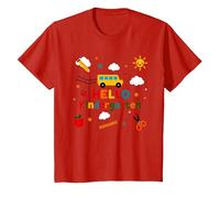 Hello Kindergarten Boys School Adventure Cheerful Learning T-Shirt, Kids, Red, 6 Years