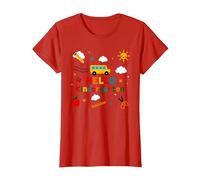 Hello Kindergarten Boys School Adventure Cheerful Learning T-Shirt, Women, Red, XXL