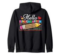 Hello Kindergarten Squad Pencil Back to School Teacher Kids Zip Hoodie