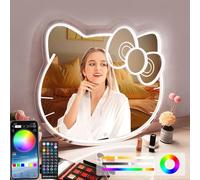 Hello Kit Mirror,Dimmable Hello Kit Vanity Mirror with Lights 200+ Kinds of Color,Acrylic Hello Kit Led Mirror with Remote & App Control, Kit Neon Mirror Wall, Children's Favorite
