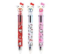Hello Kitty 0.7mm 6-Color Multicolor Ballpoint Pen w/Hello Kitty Figure 1PC (Pink)