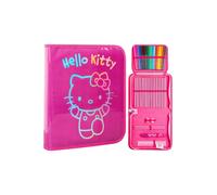 Hello Kitty 1 Compartment Pencil Case Set School Stationary Accessories in Pink Hello Kitty Pink