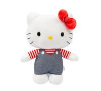 Hello Kitty 12-Inch Medium Plush Toy - Blue Denim Overalls, Soft and Huggable, for All Ages - Gift-Ready Box Included, Adorable Collectible Plush, Perfect for Cuddling