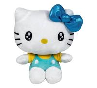 Hello Kitty 50th Anniversary Plush Toy - Soft Collectible Character Inspired by the Adventures of the Kitty Cat - Height 16 cm (Blue)