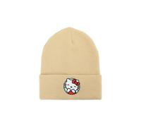 Hello Kitty 873091 Hello Kitty Smiles Embroidered Tall Cuff Beanie, Beige