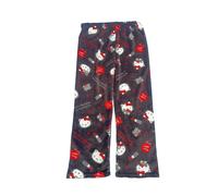 (Hello Kitty A, M) Hello Kitty Kuromi Cartoon Flannel Pajamas Womens Anime Kawaii Casual Cozy Soft Home Pants Winter Warm Sleepwear Trousers