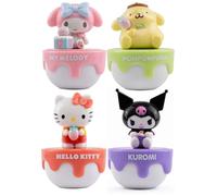 Hello Kitty Action Figure, Blind Bag, Flasheez, Erasers & Slime Bundles - (Strawberry Cake Surprise Figures - Set of 4)