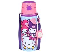 Hello Kitty Aluminium Thermal Bottle, Mouthpiece, Water Bottle with Shoulder Strap, for Girls 600ml