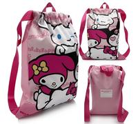 Hello Kitty and Friends Kuromi - My Melody Kuromi Cinnamoroll - Swimming Beach Gym - 32 x 24.5 cm - 100% Polyester - Official Sanrio Licence, pink, Mediano, Hello Kitty and Friends Kuromi
