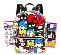 Hello Kitty and Friends Mini Backpack for Girls - Bundle with 10" Sanrio Faux Leather Backpack, Stickers, More | Hello Kitty Travel Bag for Girls