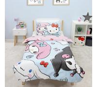 Hello Kitty Official Single Duvet Cover Set | Sugar Design | Reversible 2 Sided Bedding Cover | Official Merchandise Including Matching Pillow Cases | Polycotton | Multicolour