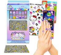 Hello Kitty and Friends Press-On Nails for Kids - Bundle with 12 Hello Kitty Stick-On Nails Plus Nail Art Stickers More | Hello Kitty Nail Kit f