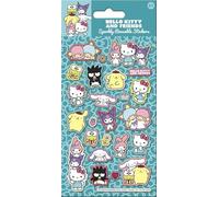 Hello Kitty and Friends Turquoise Sparkly Reusable Stickers | Official Sanrio Licensed Product | Reusable on Non-Porous Surfaces | Unisex, 3+, Birthday Gifts, Party Bags, Arts & Crafts, Scrapbooking