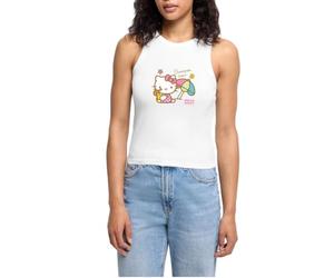 Hello Kitty At The Beach Women’s Cropped Organic Tank Top White