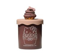 Hello Kitty Bakery Chocolate Cream Scented Candle with Decorative Silicone Cupcake Lid - Cozy Aroma, Reusable Brown Glass Jar