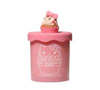 Hello Kitty Bakery Strawberry Cupcake Scented Candle with Decorative Silicone Cupcake Lid - Sweet Fragrance, Reusable Pink Glass Jar