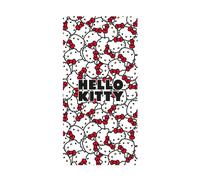 Jerry Fabrics Hello Kitty Beach Towel for Girls - 100% Cotton Terry | 70x140 cm | Soft, Lightweight & Absorbent | Cute Pink Towel for Kids, Toddlers & Hello Kitty Fans
