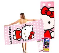 Hello Kitty Beach Towel Set - Bundle with 27x54 Hello Kitty Pool Towel Plus Decal and More | Hello Kitty Beach Towel for Kids and Adults