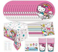 Hello Kitty Birthday Decorations - Hello Kitty Party Decorations - Plates, Napkins, Tablecloth, Cups, Candles, Checklist - 16 Guests