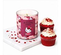 Hello Kitty Candle With Repeat Print-Red Velvet-213G (1-Wick)-Hkofc007Rv