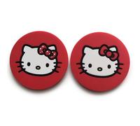 Hello Kitty Car Coasters | Hello Kitty Coaster | Car Accessories | Home Goods | Stuff | Silicone Non-Slip 2.75" Diameter | Set of 2 | Red | Officially Licensed