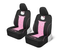 Hello Kitty Car Seat Covers - Cute and Durable Pink Front Seat Covers, Adorable Hello Kitty Design, Comfortable and Long-Lasting Polyester, Car Accessories Gift Hello Kitty Accessories 2pc Black/Pink