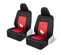 Hello Kitty Car Seat Covers - Stylish Black and Red Front Seat Covers with Cute Bow Design, Durable and Comfortable Polyester, Car Accessories for Women Hello Kitty Accessories 2pc