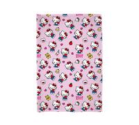 Hello Kitty Officially Licensed Fleece Blanket | Super Soft Warm Pink Design with Teddy and Milk Bottles | Perfect for Home, Bedroom, Sleepovers & Camping 100 x 150cm