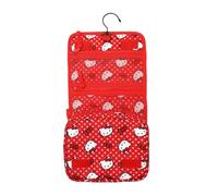 Hello Kitty Character Face & Bows Red 8.2” Folding Hanging Toiletry Kit, Hello Kitty Face & Bows Red, One size